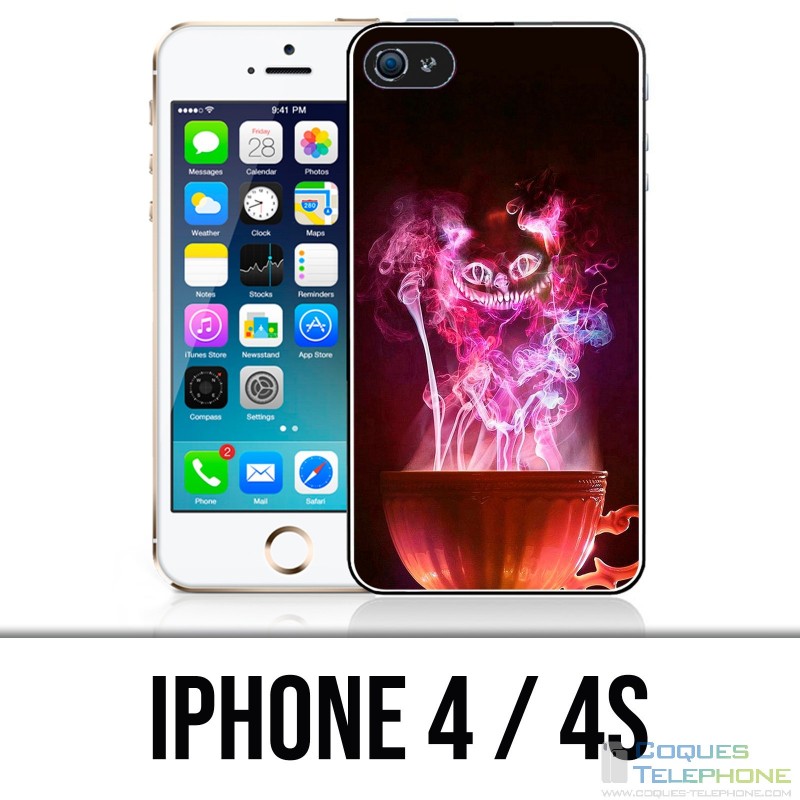 Custodia per iPhone 4 / 4S - Tazza per gatti Alice nel paese delle meraviglie