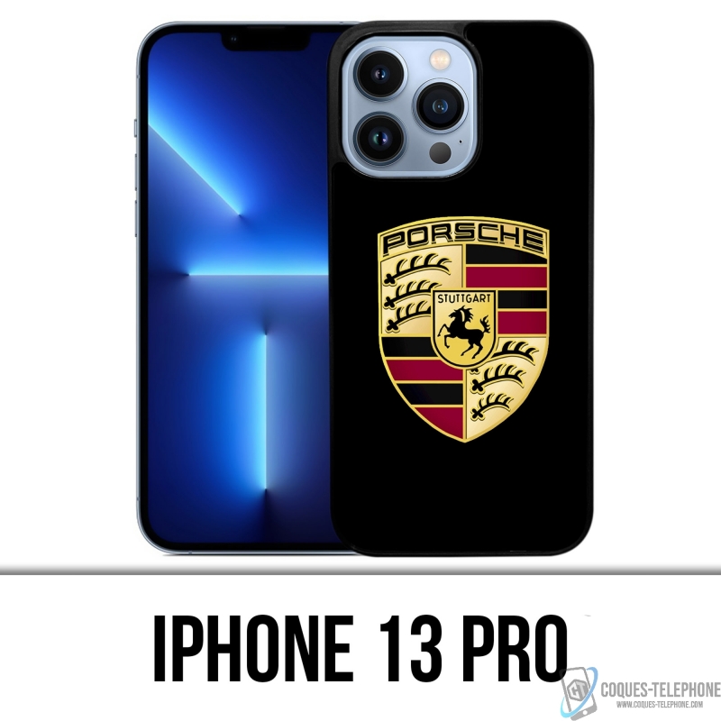 Coque iPhone 13 Pro - Porsche Logo Noir