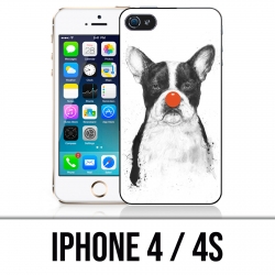 Coque iPhone 4 / 4S - Chien Bouledogue Clown