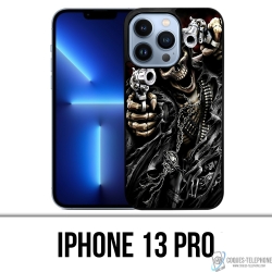 Coque iPhone 13 Pro - Tete Mort Pistolet