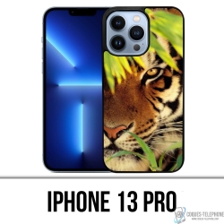 Coque iPhone 13 Pro - Tigre Feuilles