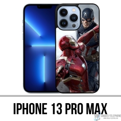 Funda para iPhone 13 Pro Max - Capitán América Vs Iron Man Avengers