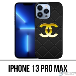 Funda para iPhone 13 Pro Max - Cuero con logo de Chanel