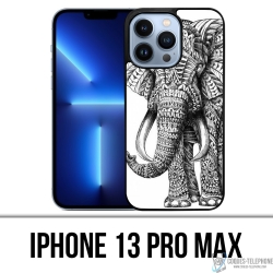 IPhone 13 Pro Max Case - Aztekischer Elefant Schwarzweiß