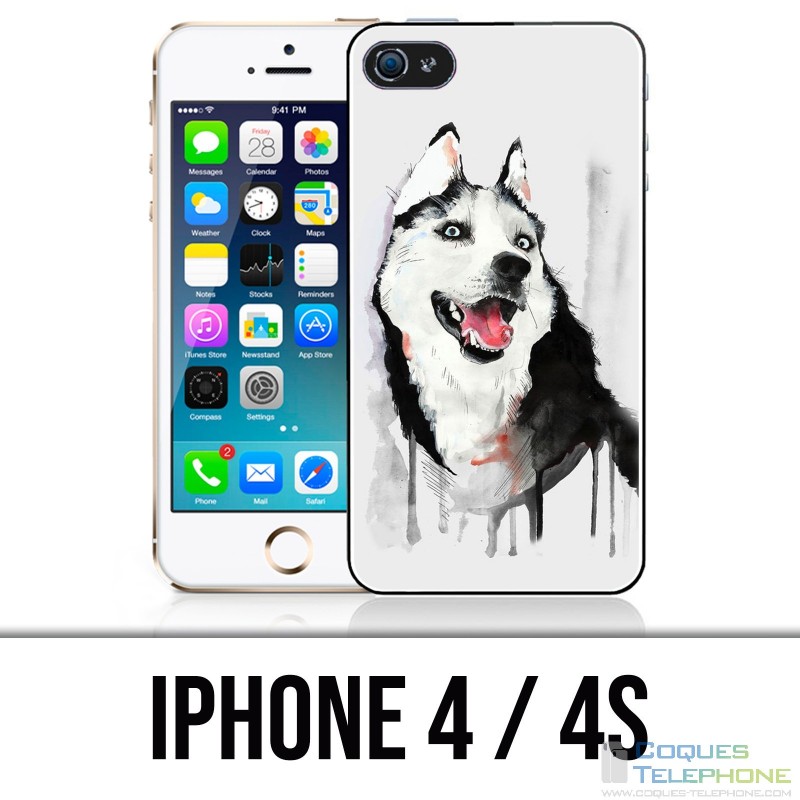 IPhone 4 / 4S Case - Husky Splash Dog