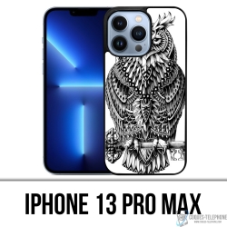 Coque iPhone 13 Pro Max - Hibou Azteque