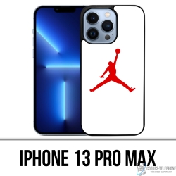 Coque iPhone 13 Pro Max - Jordan Basketball Logo Blanc