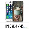 Coque iPhone 4 / 4S - Chocolat Chaud Marshmallow