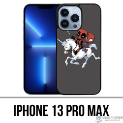 Coque iPhone 13 Pro Max - Licorne Deadpool Spiderman