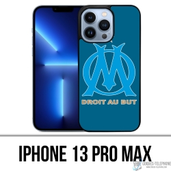 Coque iPhone 13 Pro Max - Logo Om Marseille Big Fond Bleu