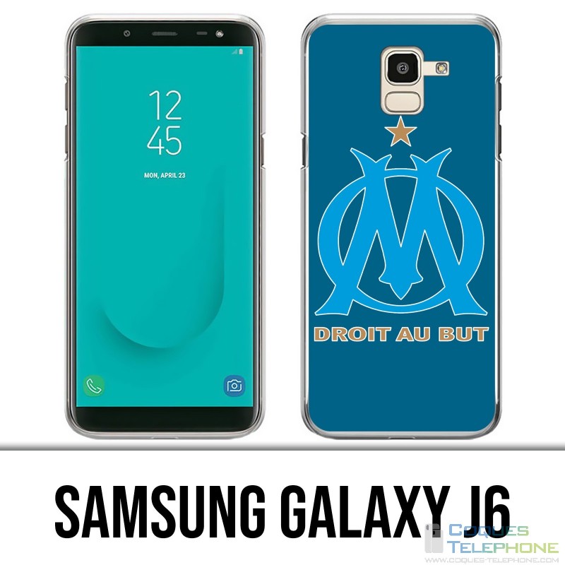 Samsung Galaxy J6 Hülle - Logo Om Marseille Big Blue Background
