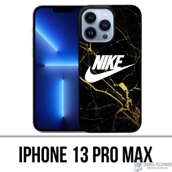 Funda para iPhone 13 Pro Max - Nike Logo Gold Marble