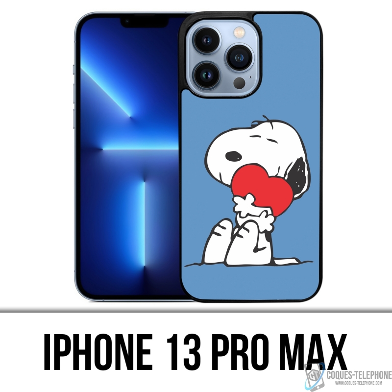Coque iPhone 13 Pro Max - Snoopy Coeur