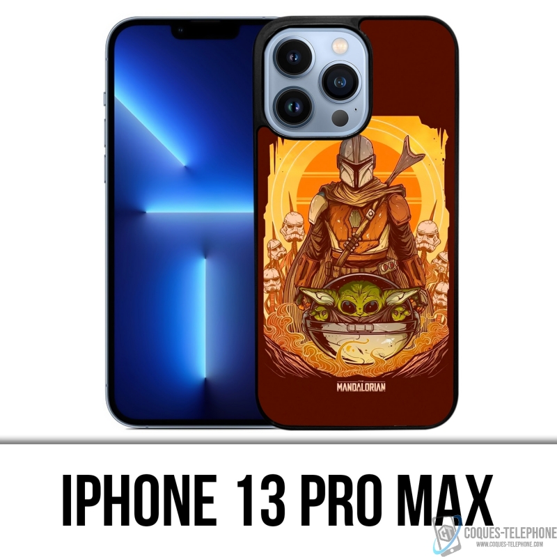 Cover iPhone 13 Pro Max - Star Wars Mandalorian Yoda Fanart