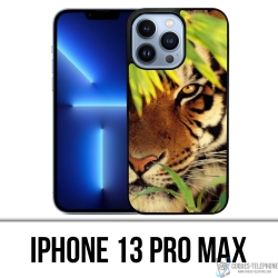 Coque iPhone 13 Pro Max - Tigre Feuilles