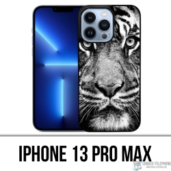 Coque iPhone 13 Pro Max - Tigre Noir Et Blanc