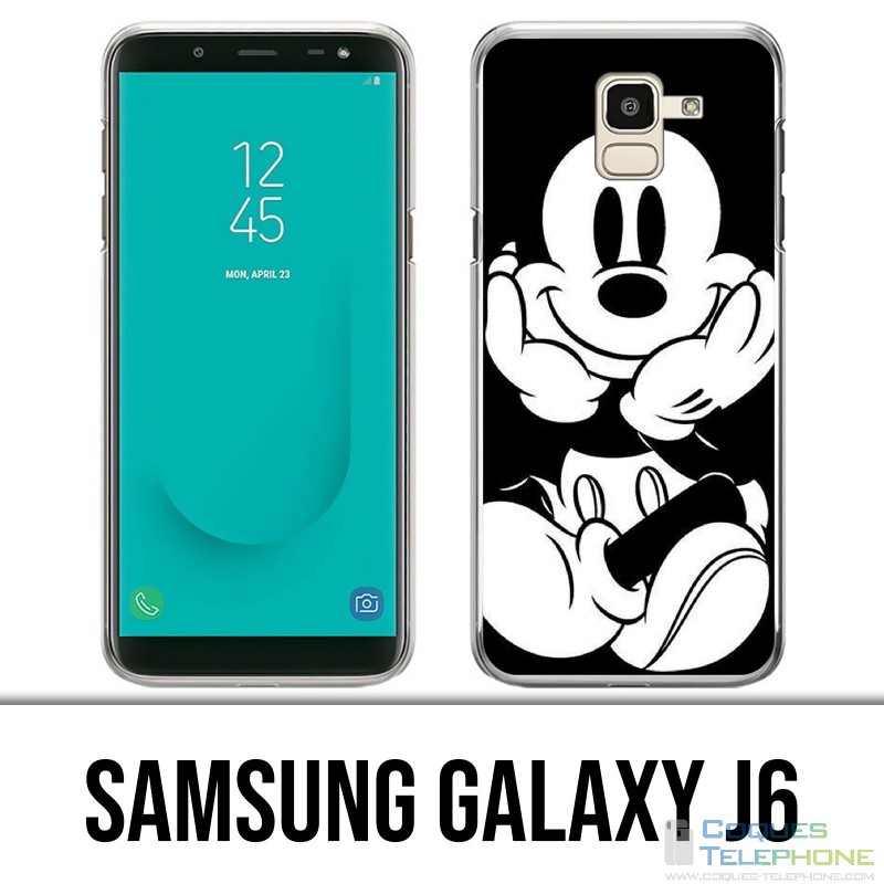 Coque Samsung Galaxy J6 - Mickey Noir Et Blanc