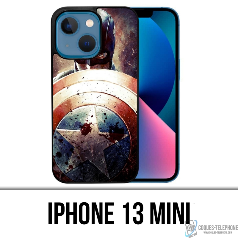 Funda para iPhone 13 Mini - Capitán América Grunge Avengers