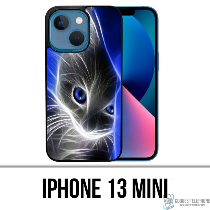 Funda para iPhone 13 Mini - Ojos azules de gato