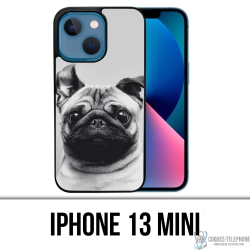 Funda para iPhone 13 Mini - Orejas de perro Pug