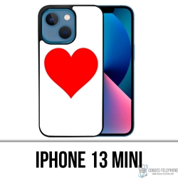 Coque iPhone 13 Mini - Coeur Rouge