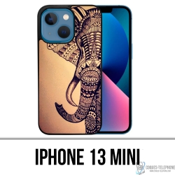 Coque iPhone 13 Mini - Éléphant Aztèque Vintage