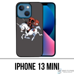 Coque iPhone 13 Mini - Licorne Deadpool Spiderman