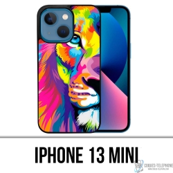 Coque iPhone 13 Mini - Lion Multicolore